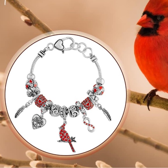 Red Cardinal Charm Bracelet – A Symbol of Love & Remembrance & Eternal M… - Picture 6 of 10